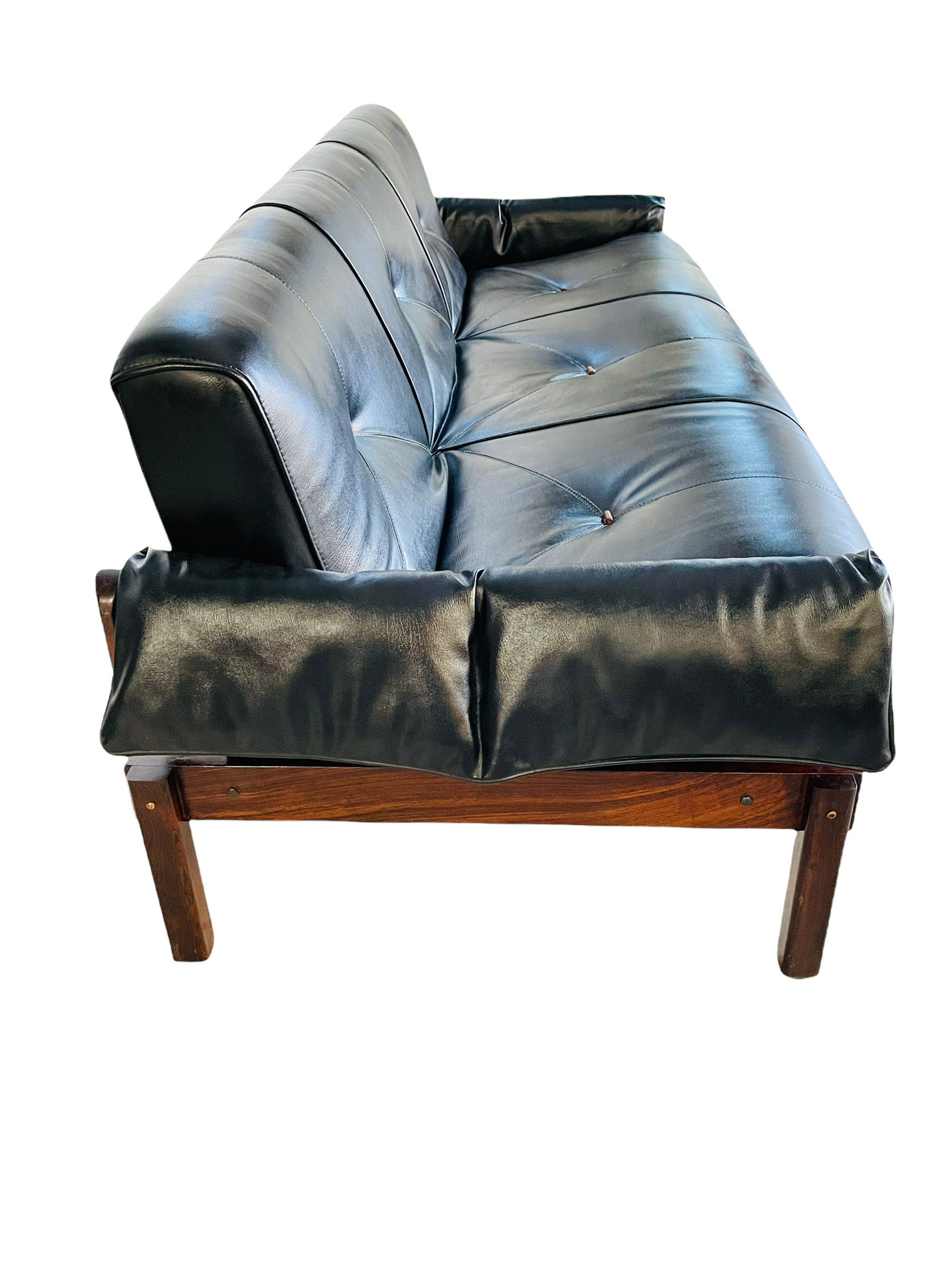 Percival Lafer Brasilian Rosewood Leather Sofa  image 7