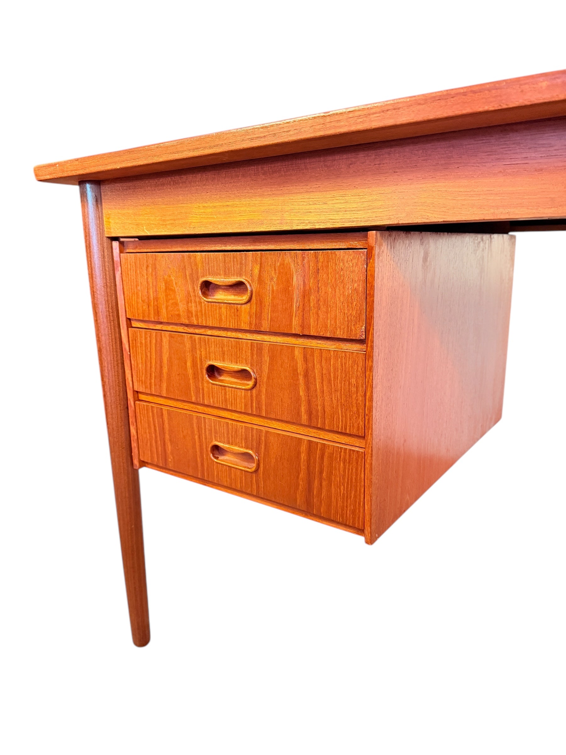 Danish Teak Writing Desk by Arne Vodder with Sliding Drawers image 4