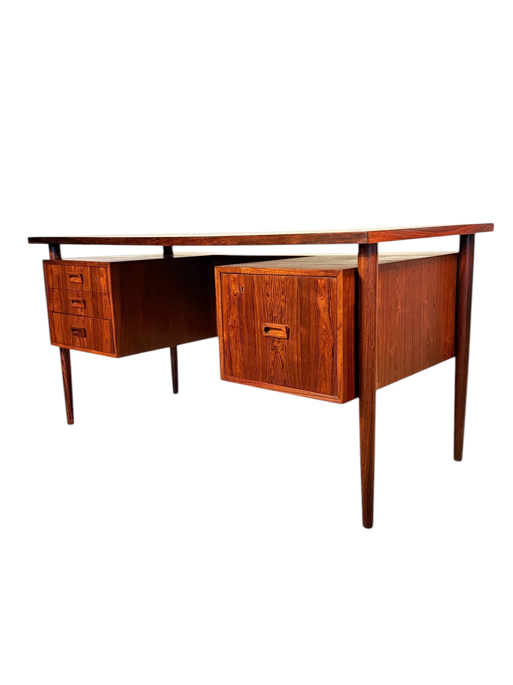 Mid-Century Danish Rosewood Executive Desk by Arne Vodder for Bornholm image 5