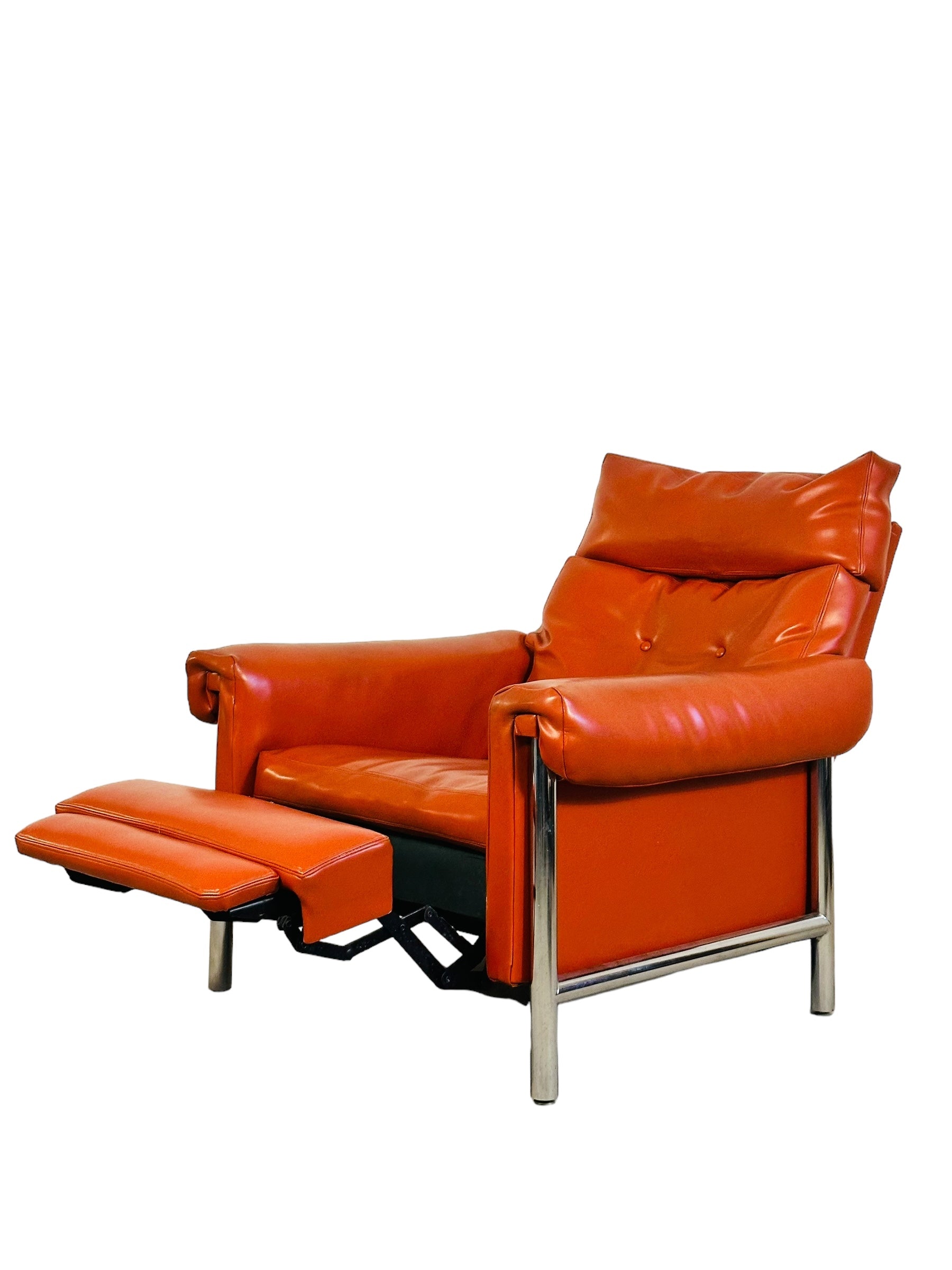 Mid Century Modern Chrome Recliner / Lounge Chair image 7