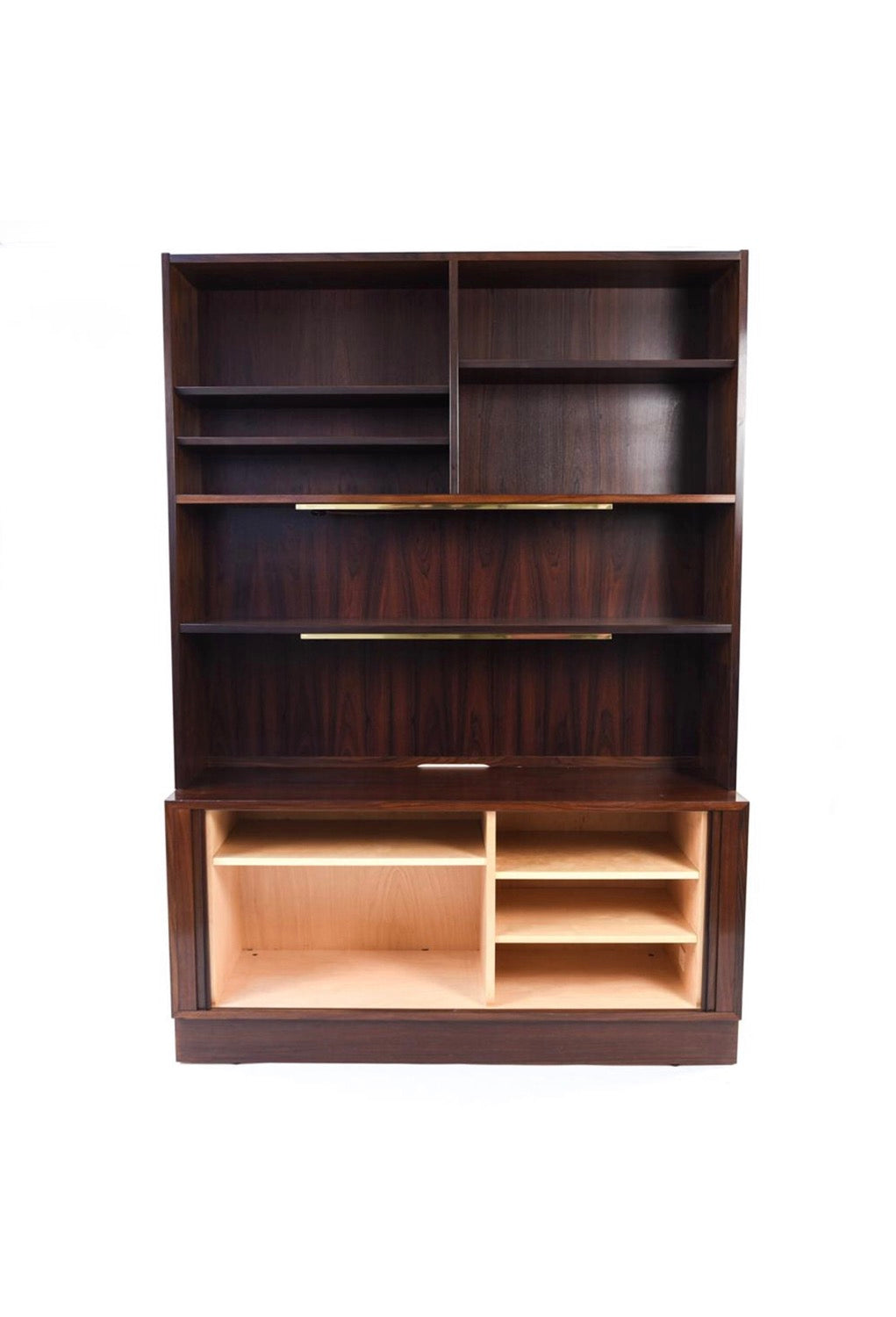 Mid-Century Danish Modern Rosewood Tambour Door Boocase Hutch By Hundevad image 1