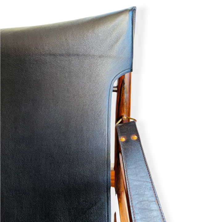 Danish Modern Rosewood Antelope Safari Leather Chair by Hans Olsen image 9