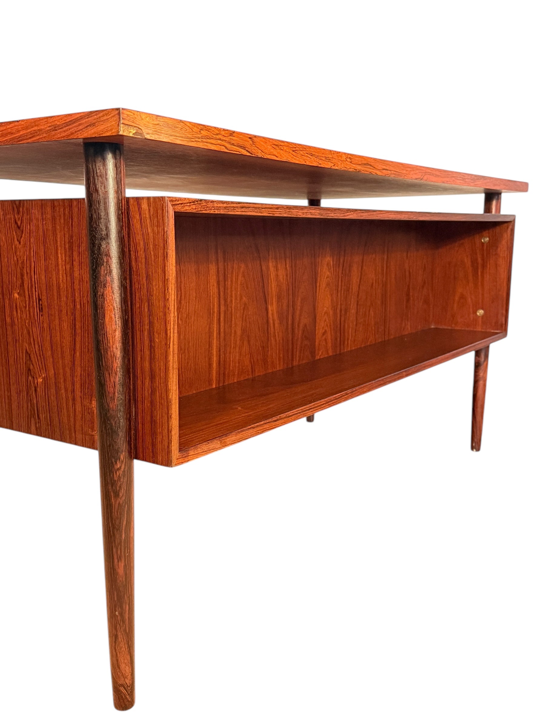 Mid-Century Danish Rosewood Executive Desk by Arne Vodder for Bornholm image 7