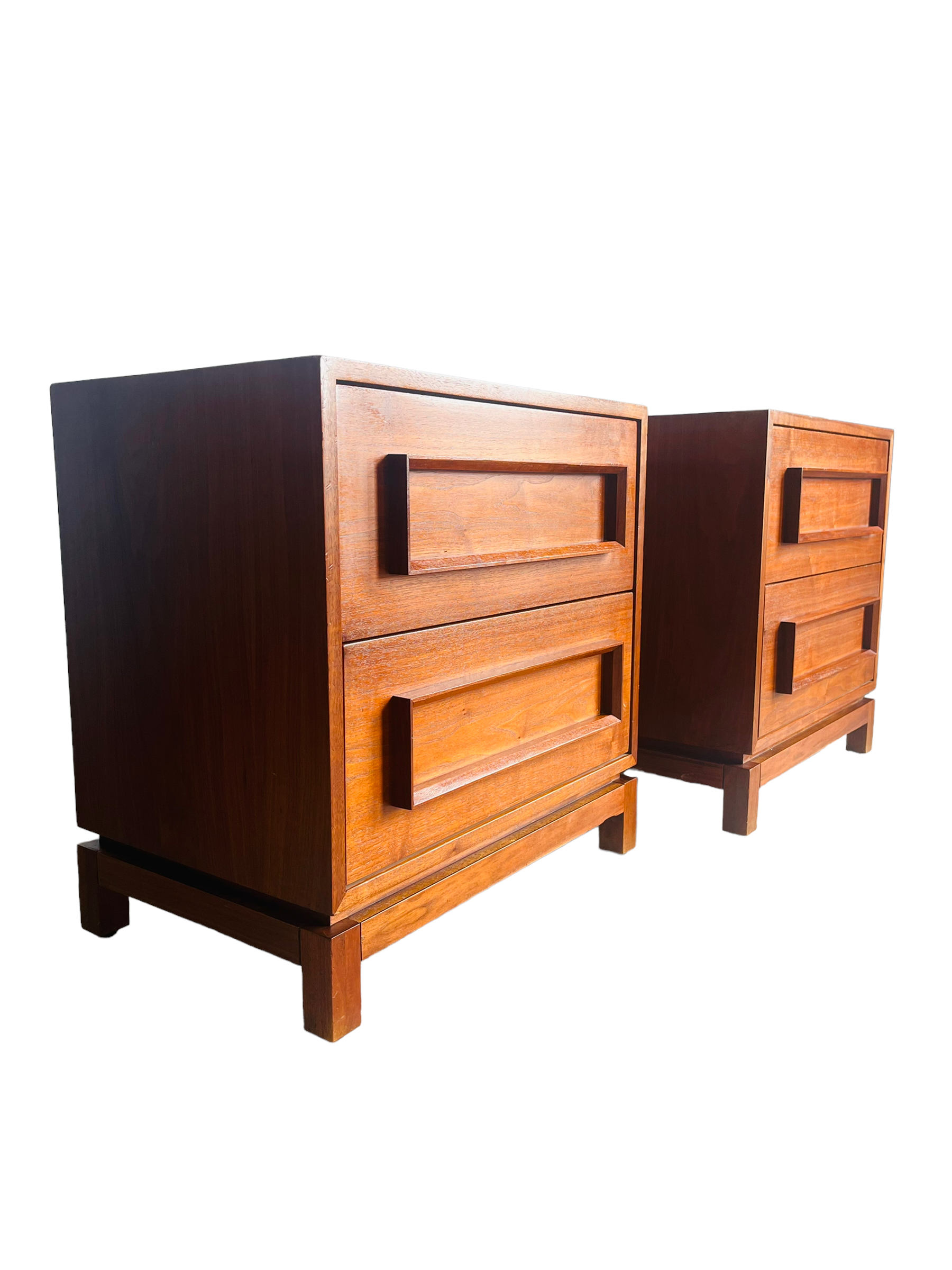 Pair of Mid-Century Modern Walnut Nightstands  image 13