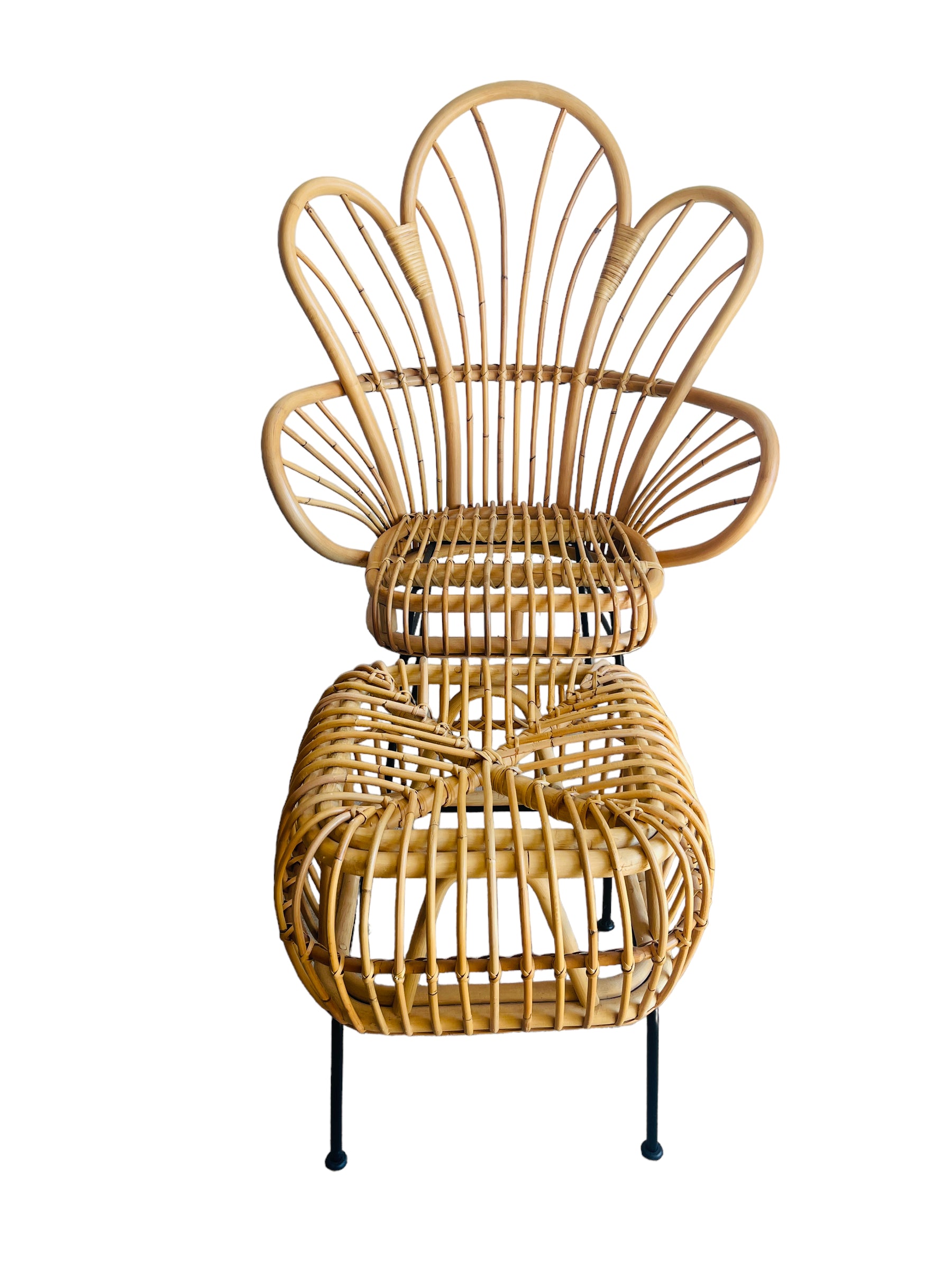 Rattan Lounge Chair & Ottoman image 1