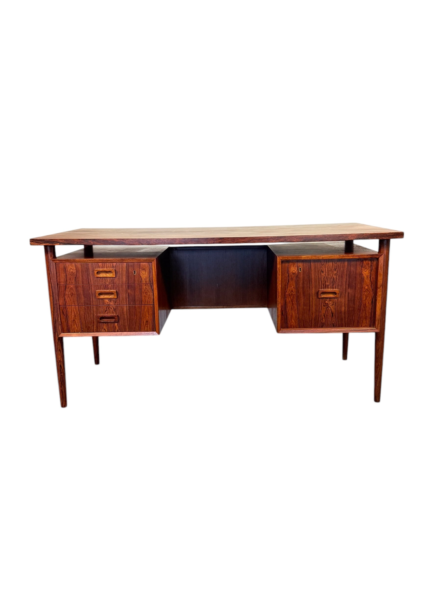 Mid-Century Danish Rosewood Executive Desk by Arne Vodder for Bornholm image 0