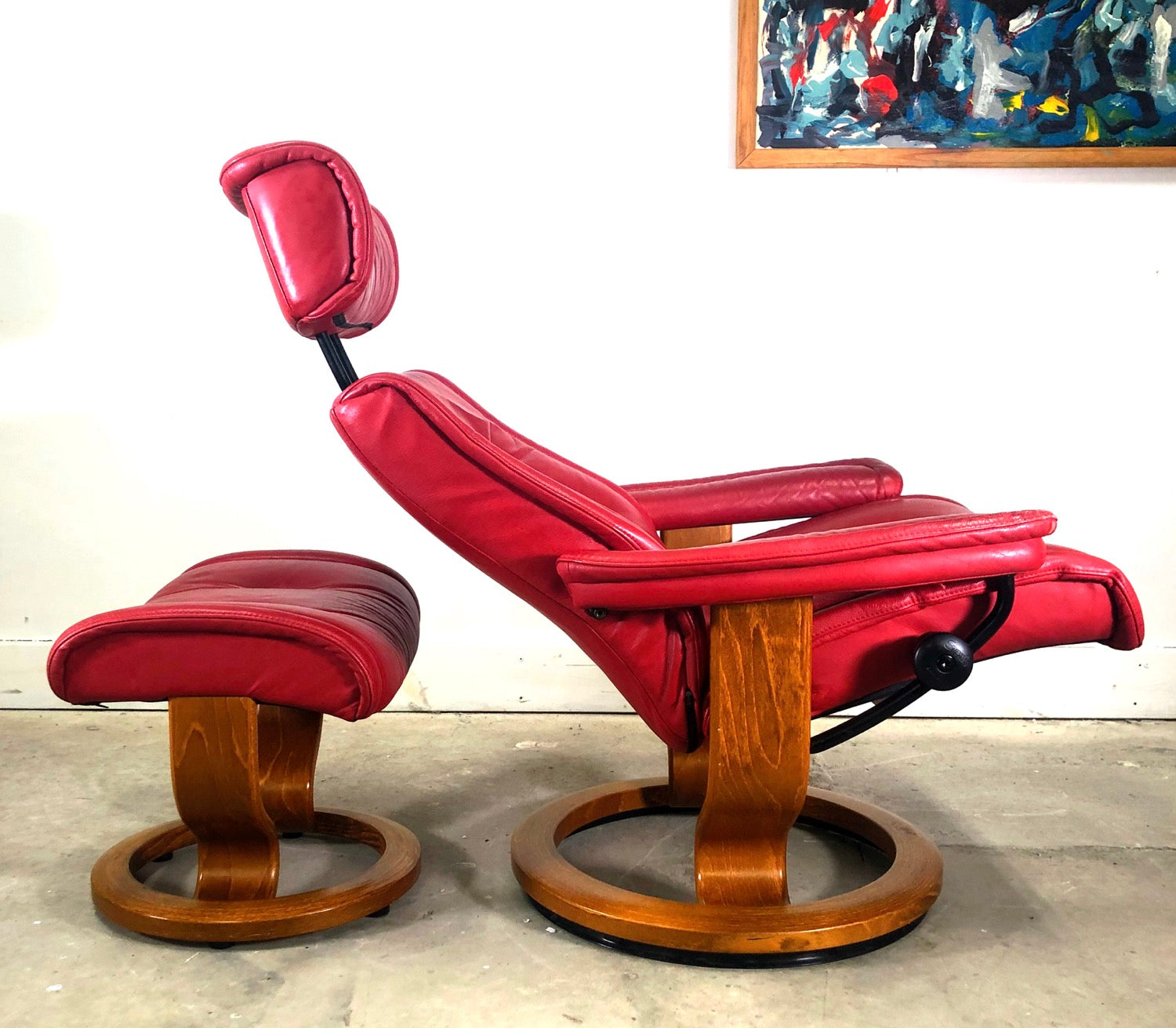 mid century Ekornes Stressless Lounge Chair & Ottoman  image 2