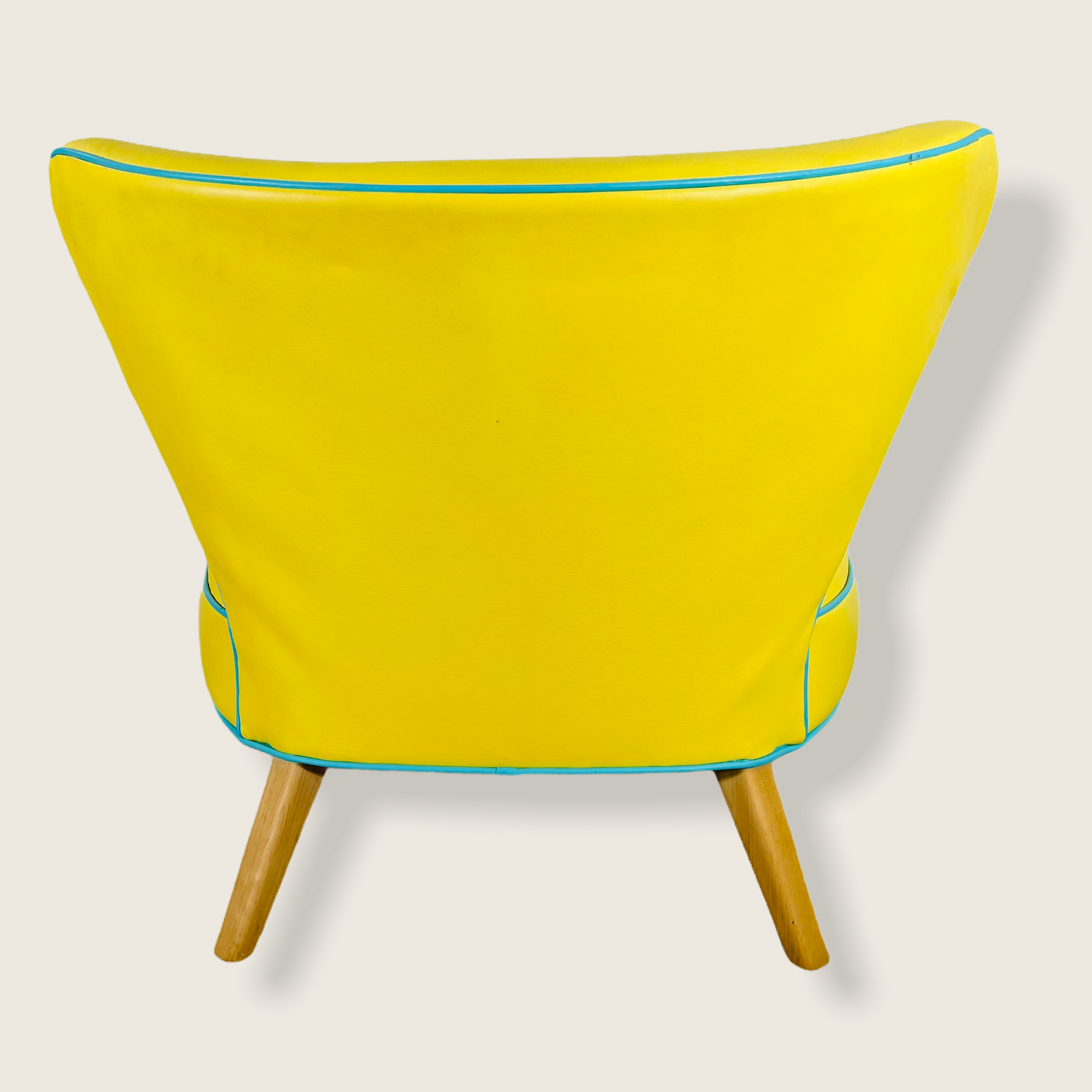Mid-Century Modern Yellow Oversized Wingback Chair image 7
