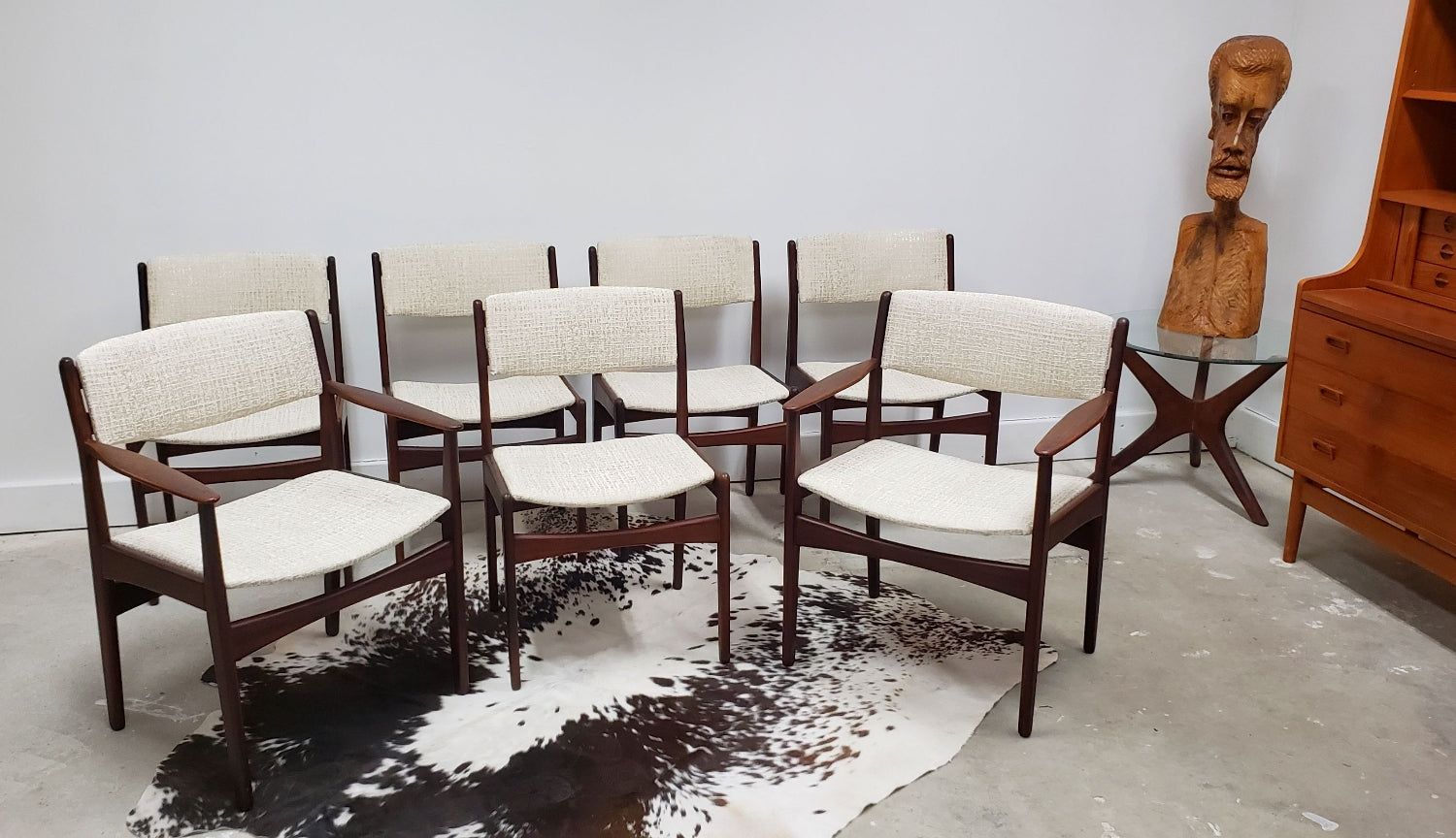 Set (7) Poul Volther Frem Rojle Dining Chairs Denmark c 1960 image 7