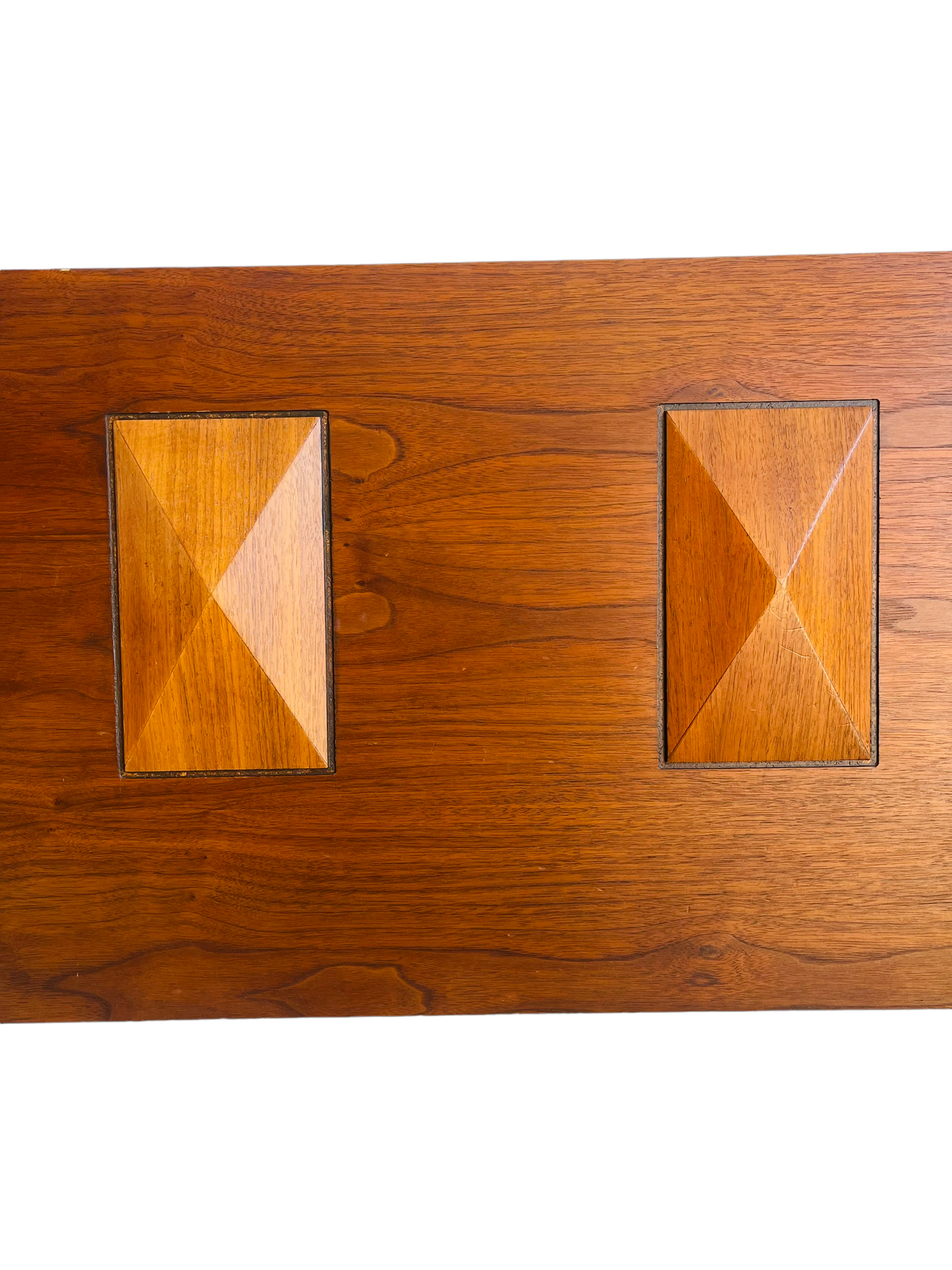 Mid-Century Modern Walnut Dimond Sculptured King Size Headboard  image 3