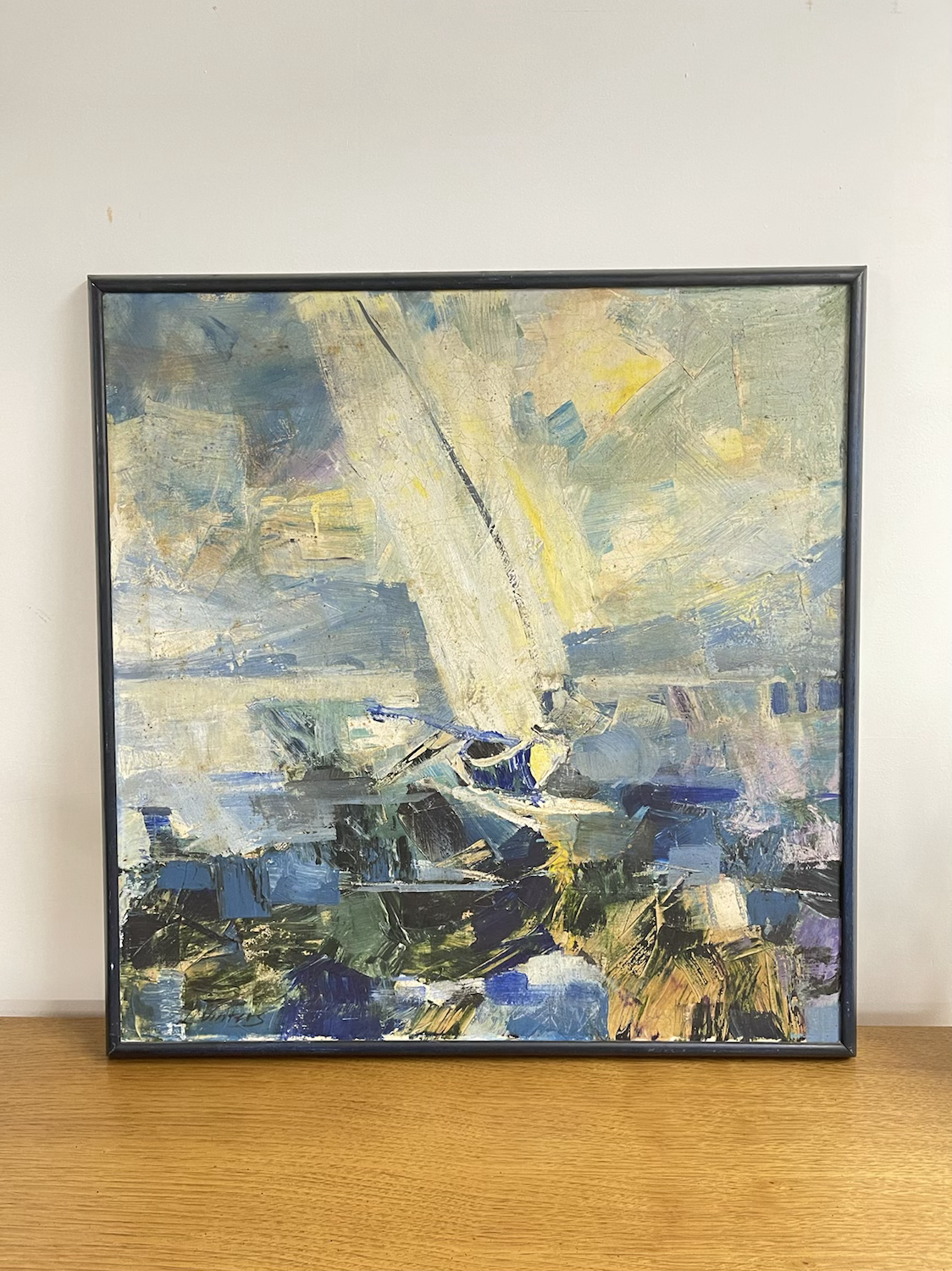 Mid-Century Modern Abstract Painting Signed  image 1