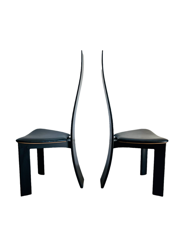 Set 4 Danish Ebonized Dining Chairs Designed by Bob & Dries Van Den Berghe image 3