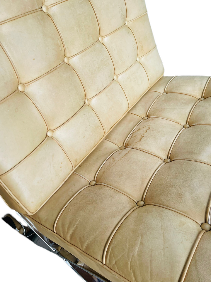 Pair of Knoll Leather Ludwig Mies Van Der Rohe Barcelona Chairs image 9