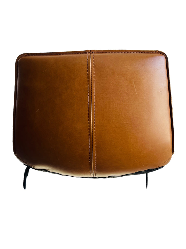 Pair of Brown Leather Bar Stools image 4