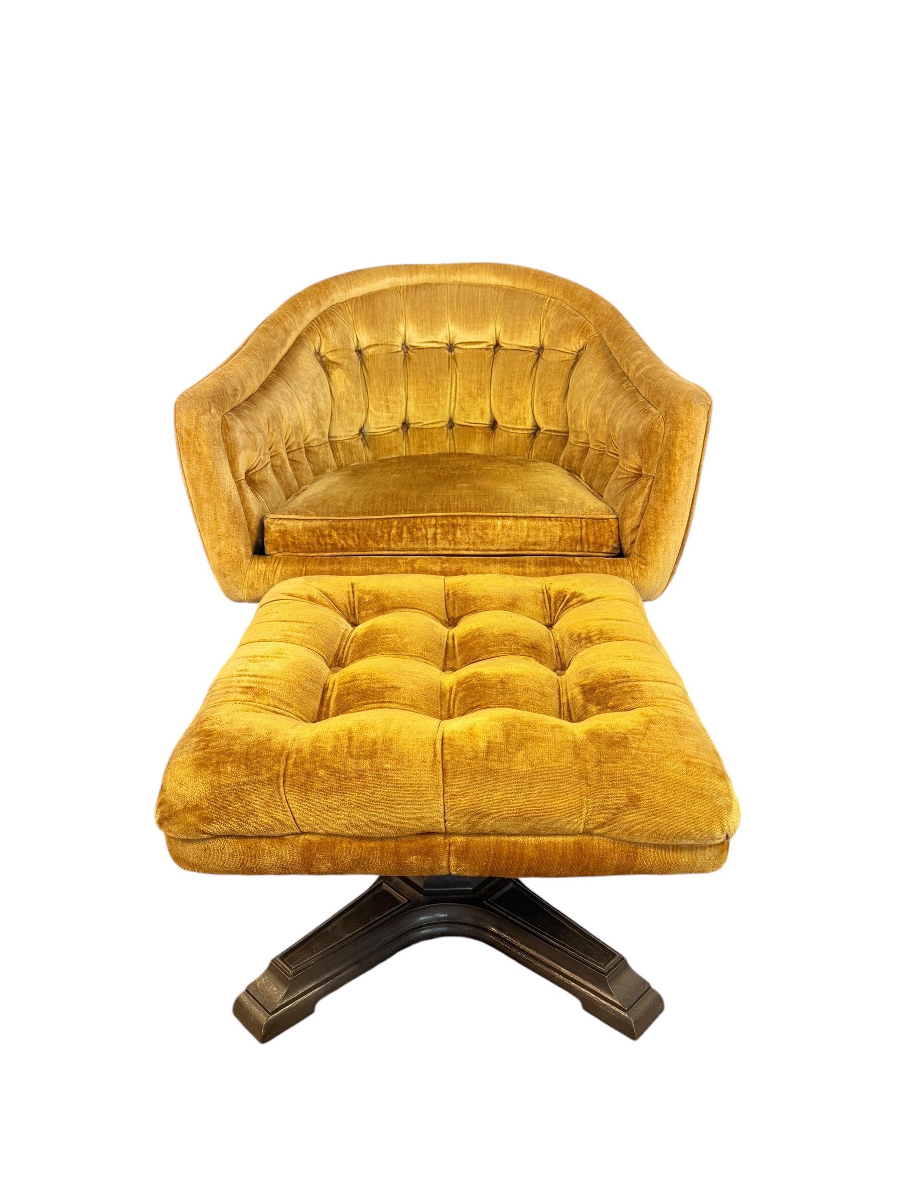 Mid Century Modern Swiveling Lounge Chair & Ottoman by ChromeCraft image 10