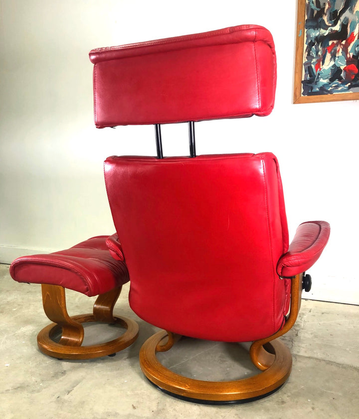 mid century Ekornes Stressless Lounge Chair & Ottoman  image 4