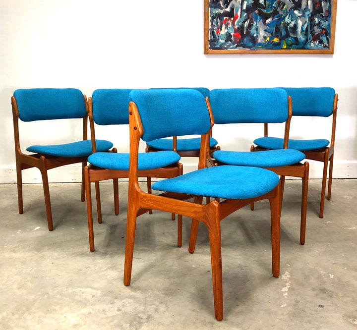 Erik Buch, Set 6 Danish Teak Dining Chairs image 0
