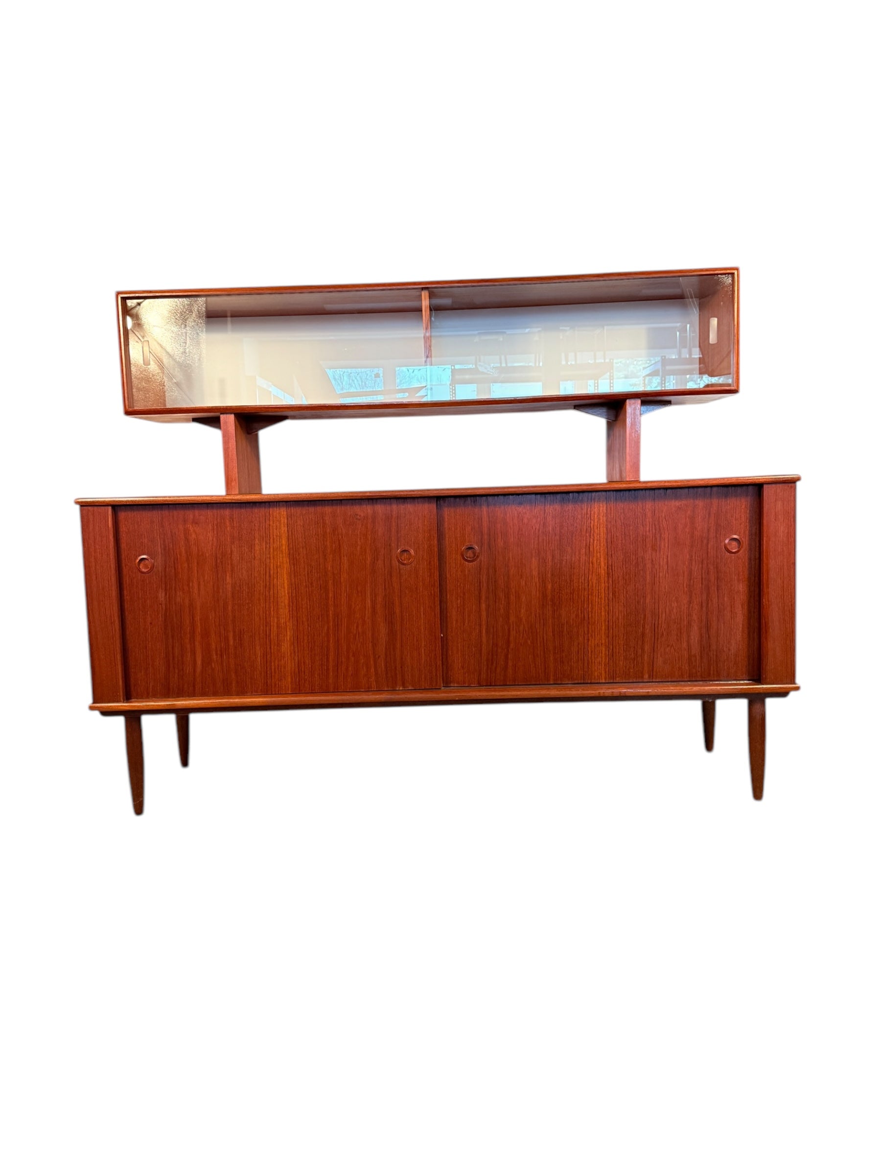 Mid-Century Modern Teak Sideboard + Hutch by R. Huber – 1960s image 2