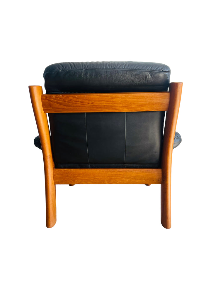 Mid Century Modern Ekornes Teak & Leather Lounge Chair image 4