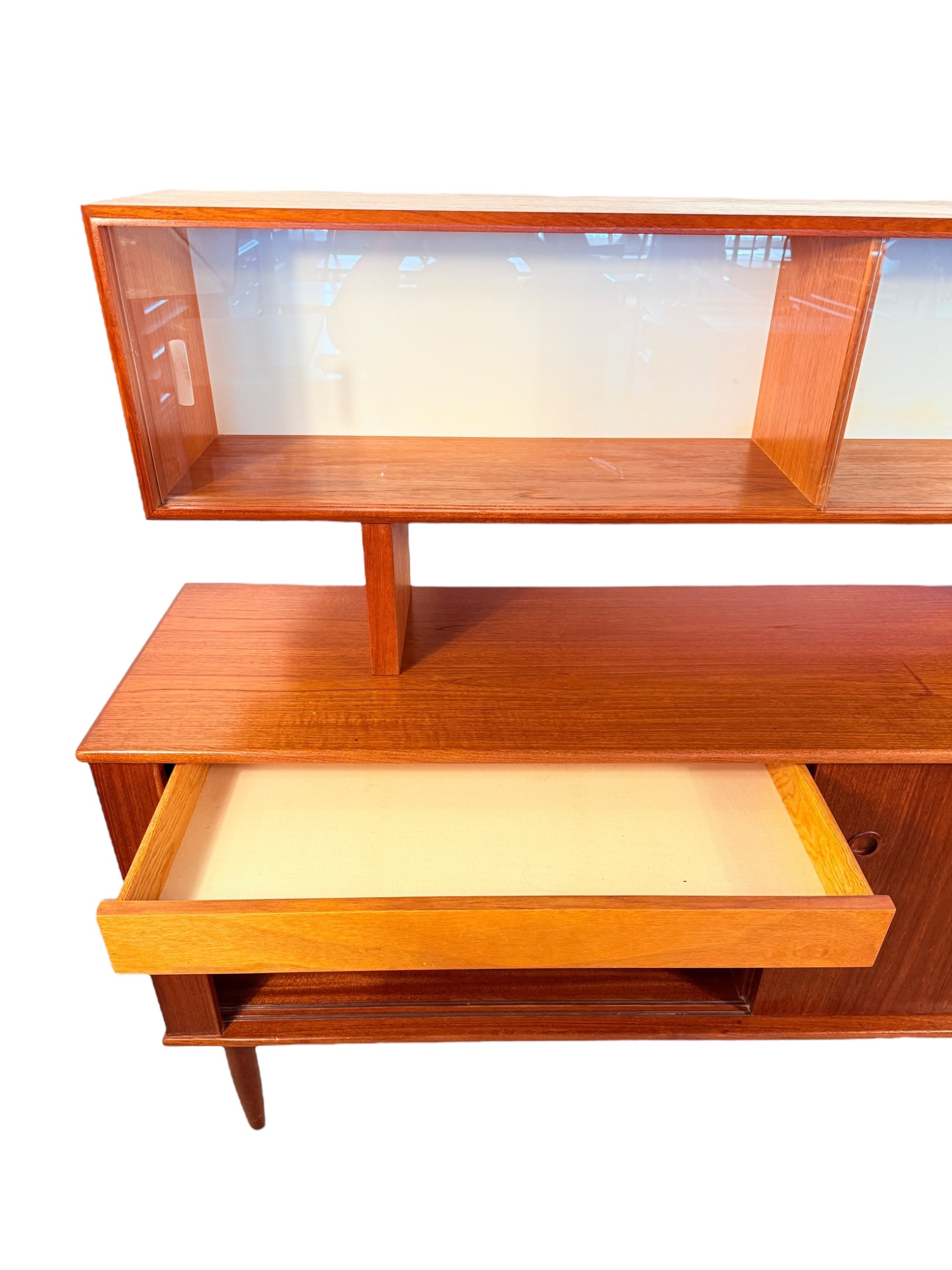 Mid-Century Modern Teak Sideboard + Hutch by R. Huber – 1960s image 9