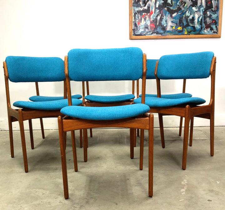 Erik Buch, Set 6 Danish Teak Dining Chairs image 1