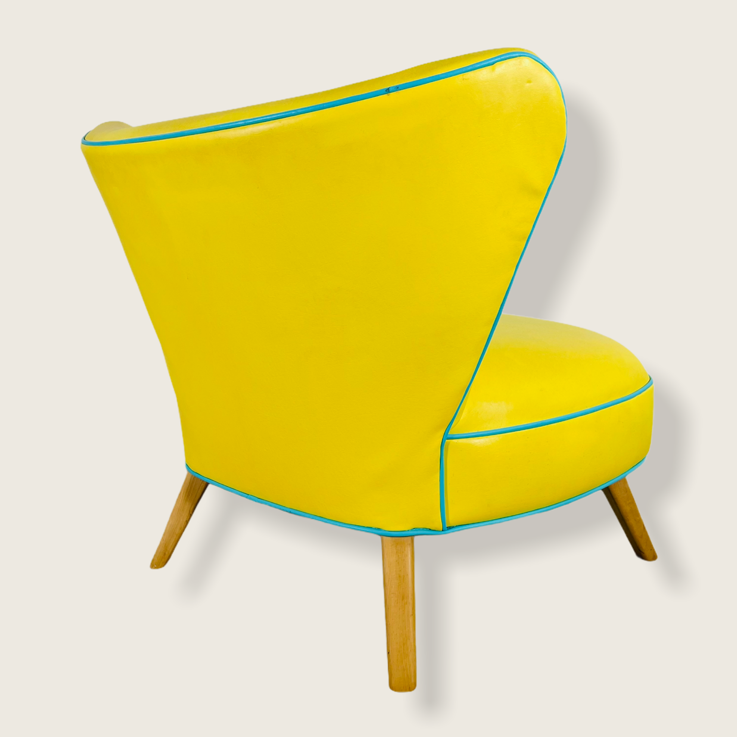 Mid-Century Modern Yellow Oversized Wingback Chair image 6