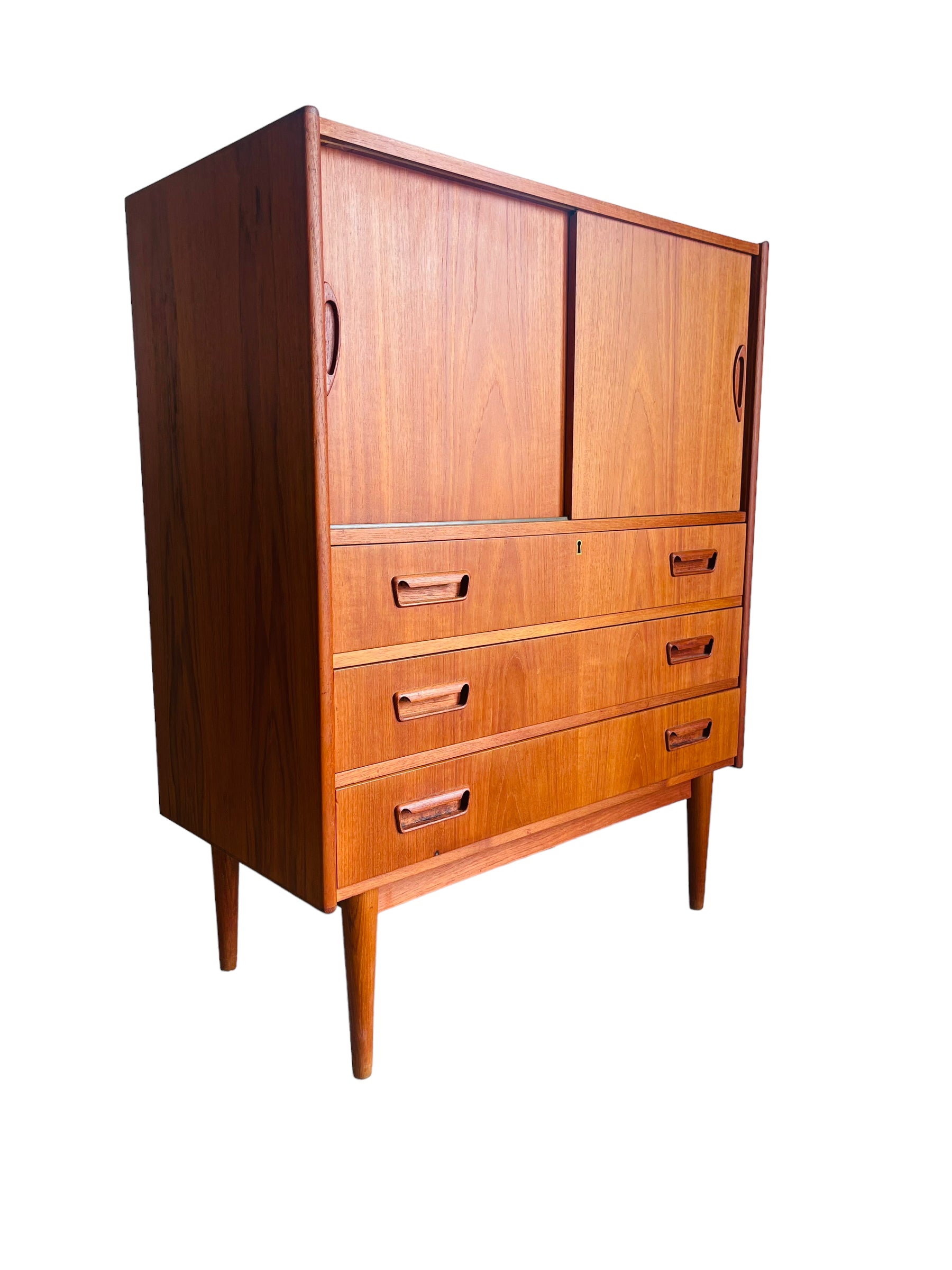 Danish Modern Teak Chest with Sliding Doors image 6