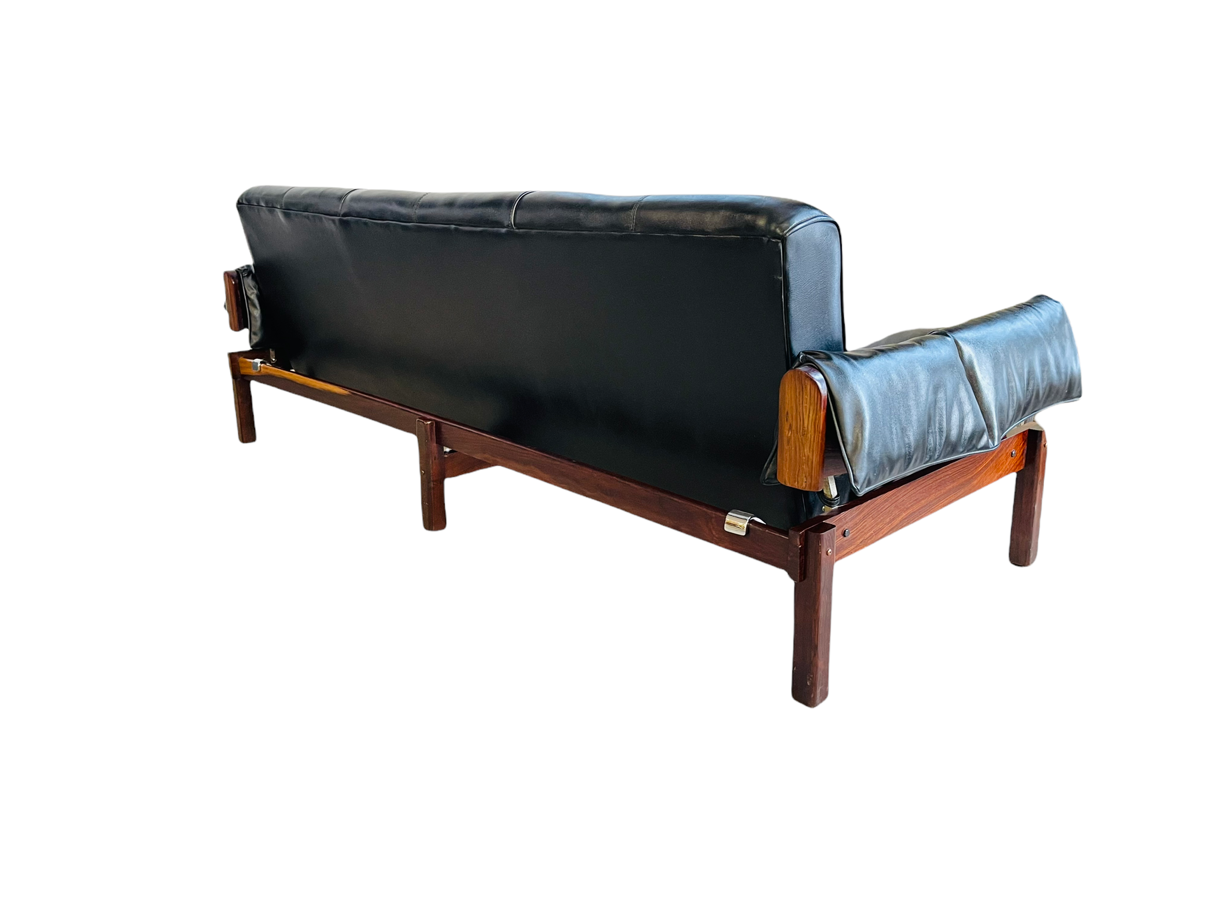 Percival Lafer Brasilian Rosewood Leather Sofa  image 8
