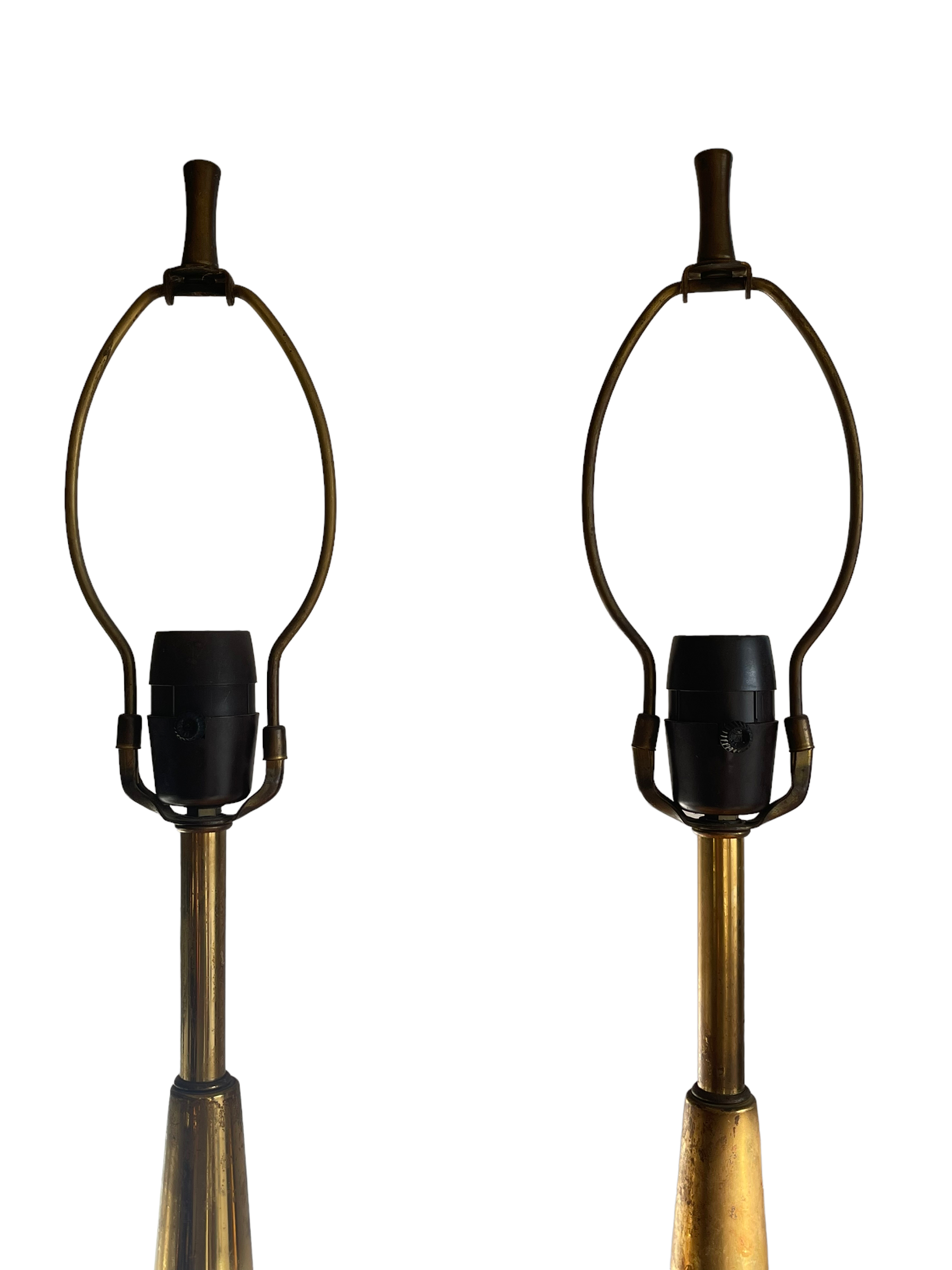 Pair MCM Wooden Tall Table Lamps image 3