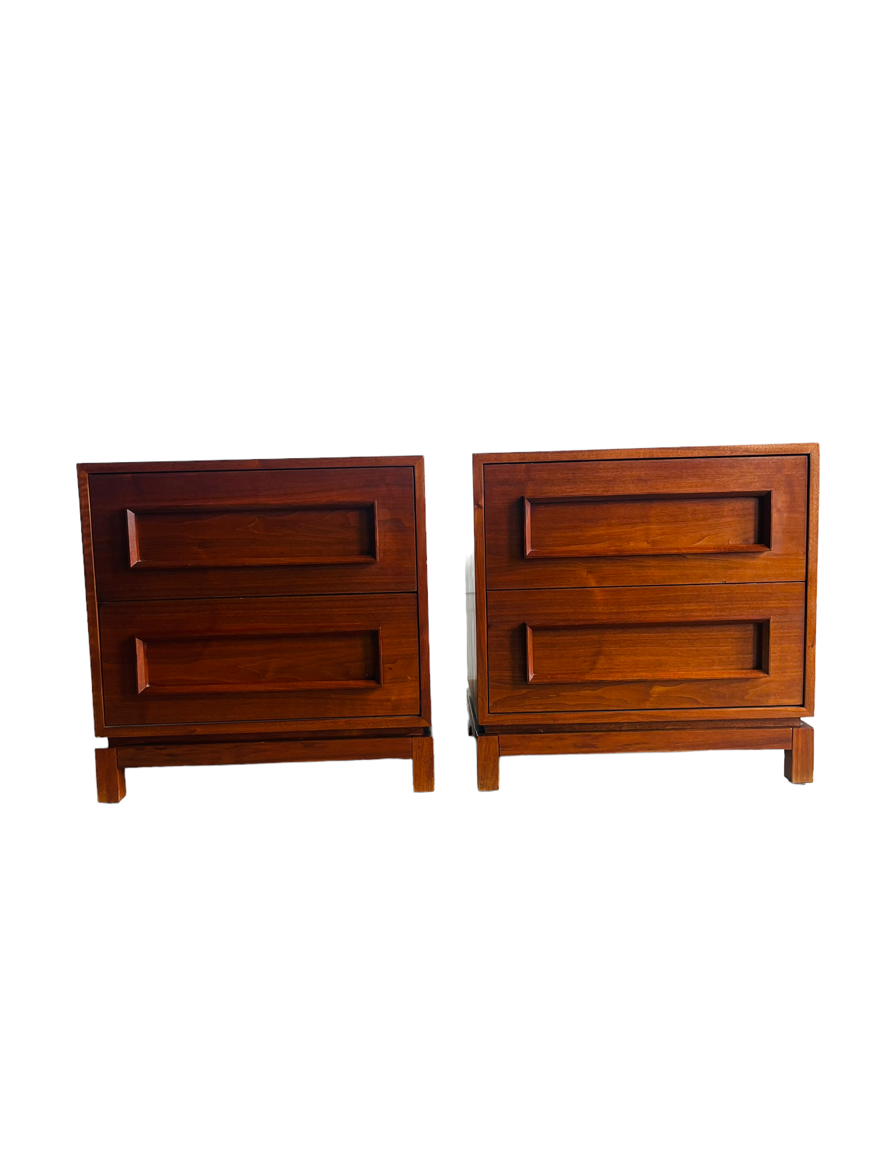 Pair of Mid-Century Modern Walnut Nightstands  image 4