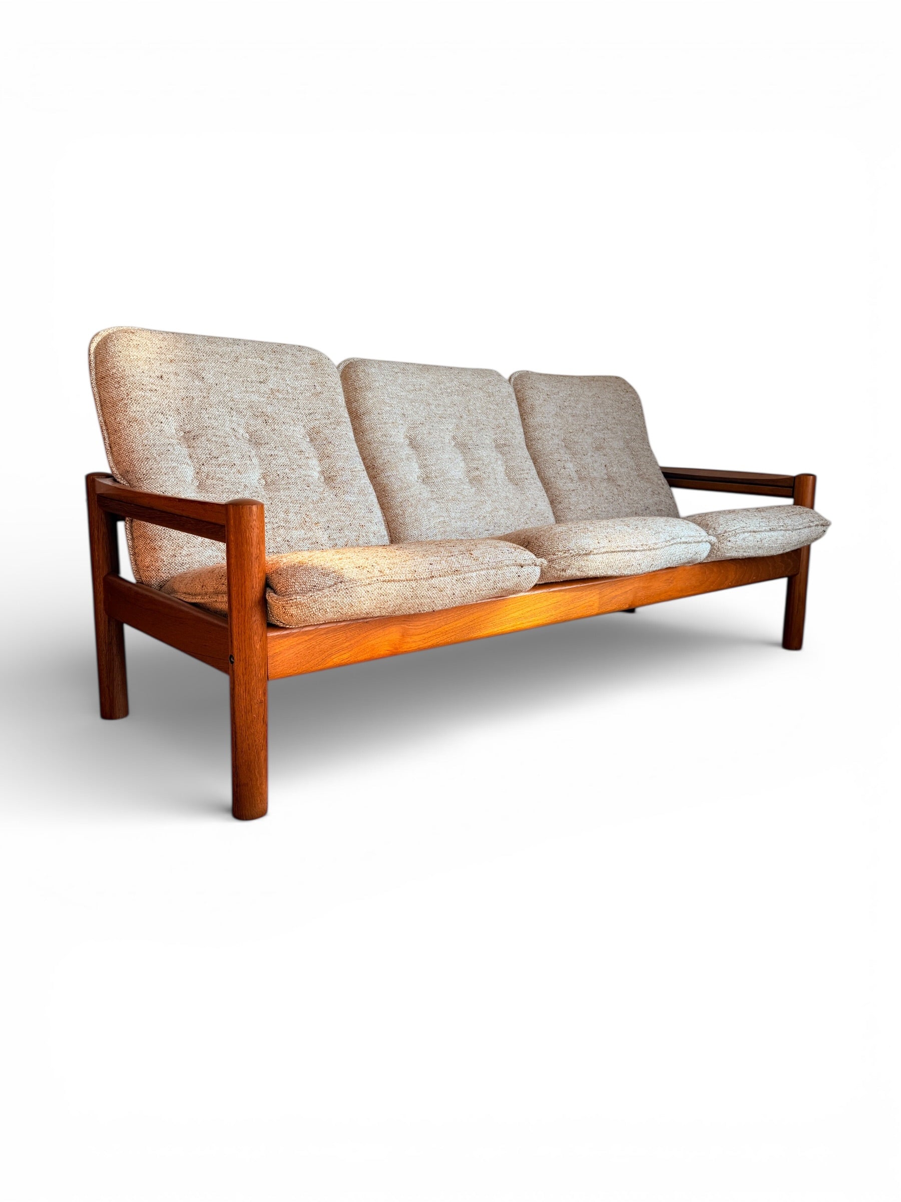 Mid-Century Danish Modern Teak Three-Seat Sofa by Dominio Møbler