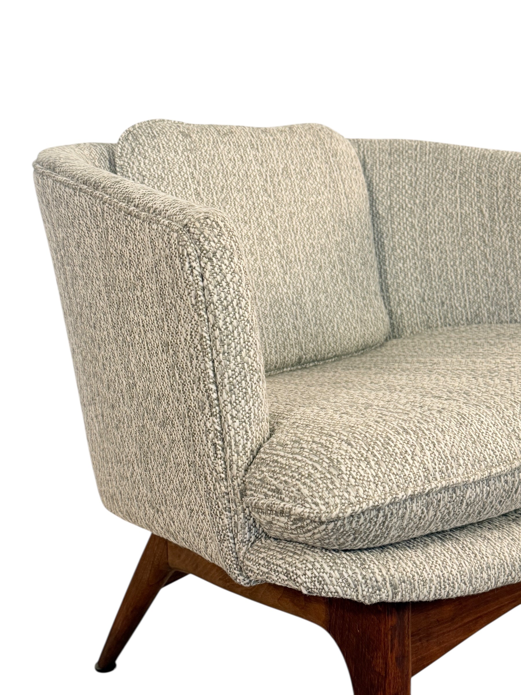 Rare Pair of Mid-Century Walnut Bucket Lounge Chairs by Wieland image 7