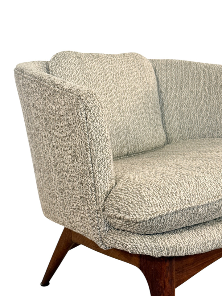 Rare Pair of Mid-Century Walnut Bucket Lounge Chairs by Wieland image 7