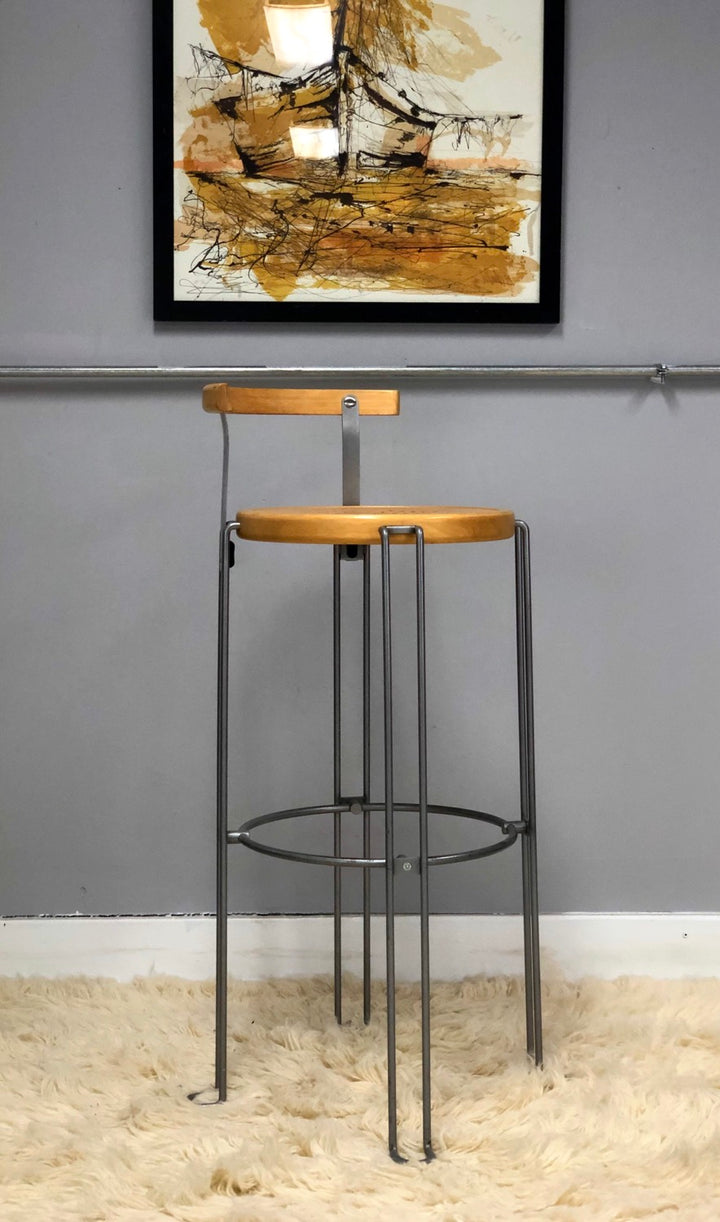 Mid 20th Century Designer Industrial Bar Stool By Borge Lindau For Bla Station image 7