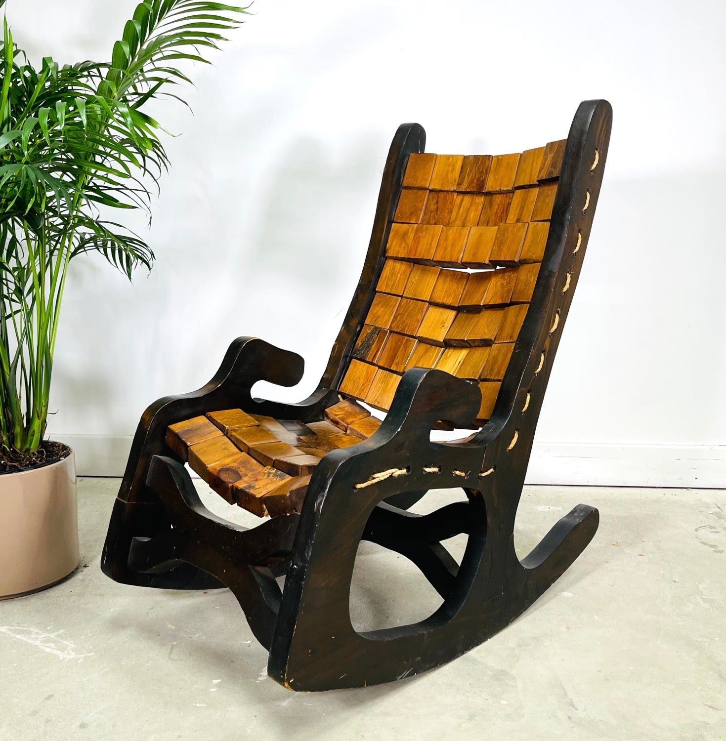 Vintage Woodblock Rocking Chair image 2