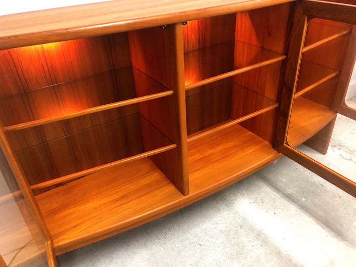 Mid-Century Modern Teak Bookcase with Glass Doors In Style of J.L. Moller image 5