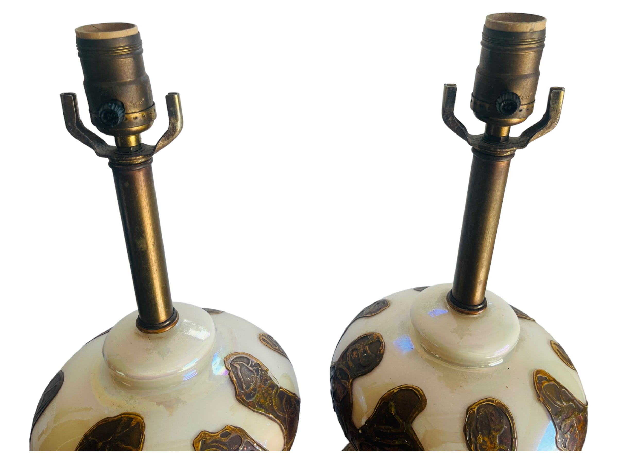 Pair Mid Century Modern Tall Funky Lamps image 5