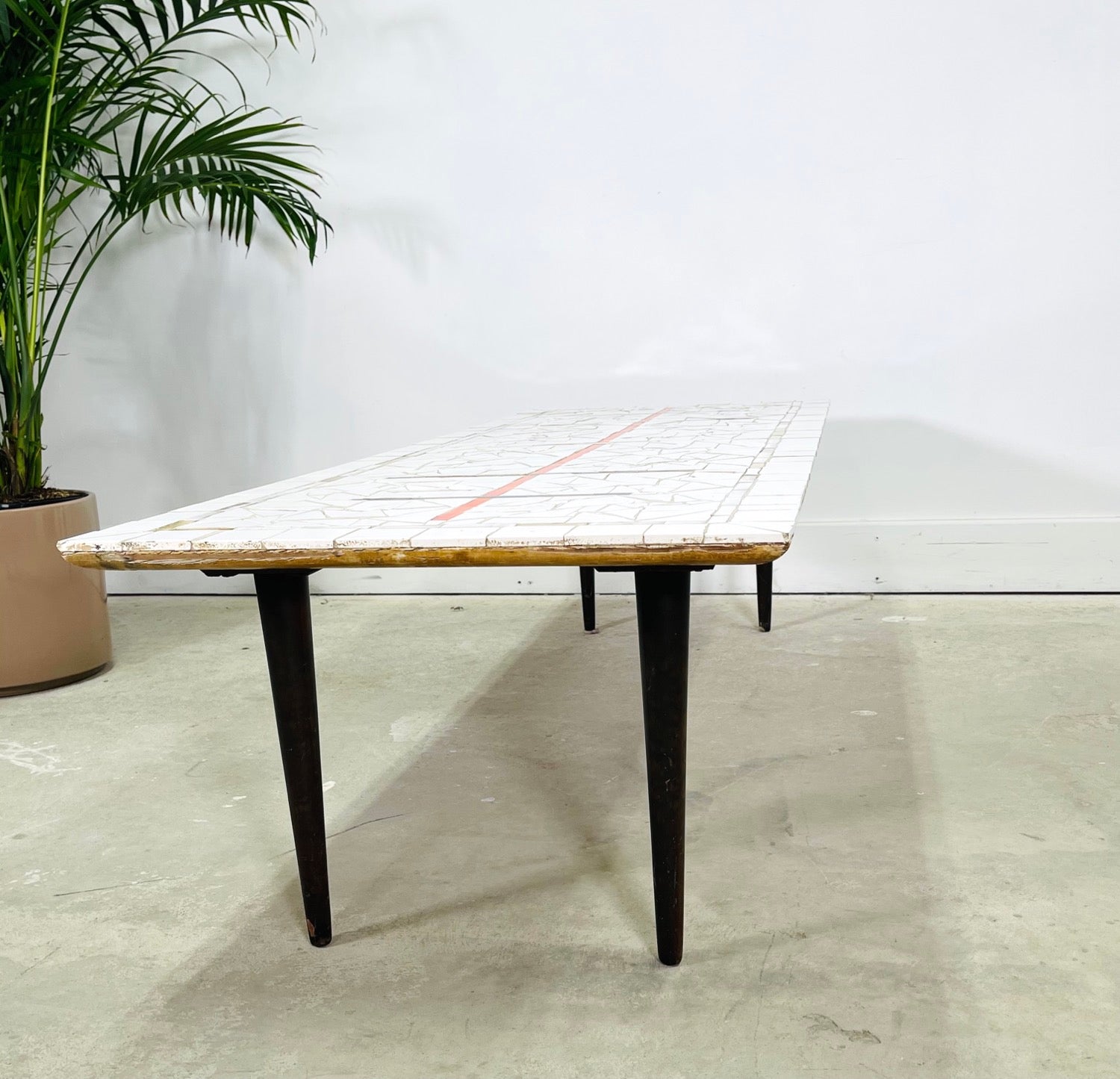 Mid-Century Modern Mosaic Tile Top Coffee Table image 3