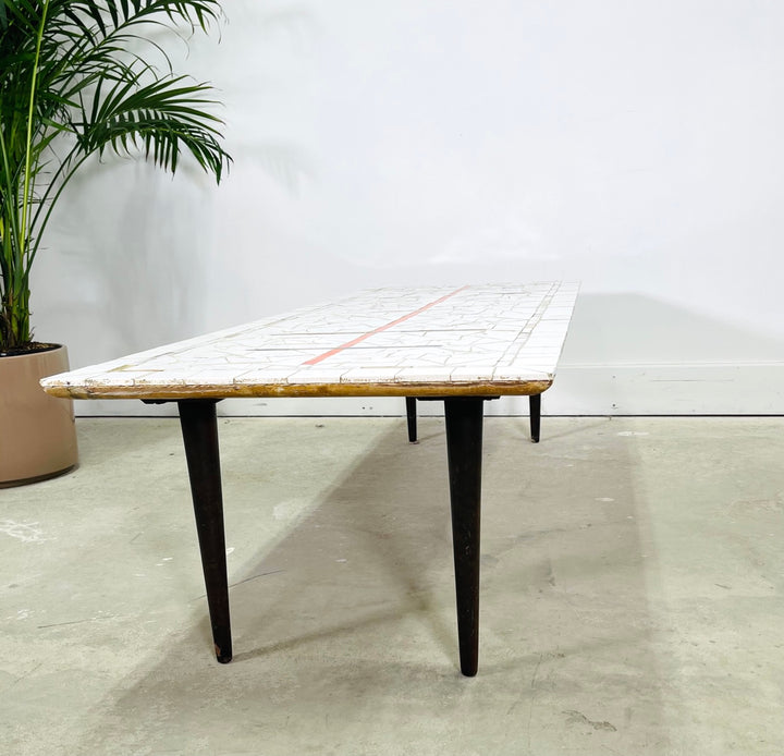 Mid-Century Modern Mosaic Tile Top Coffee Table image 3