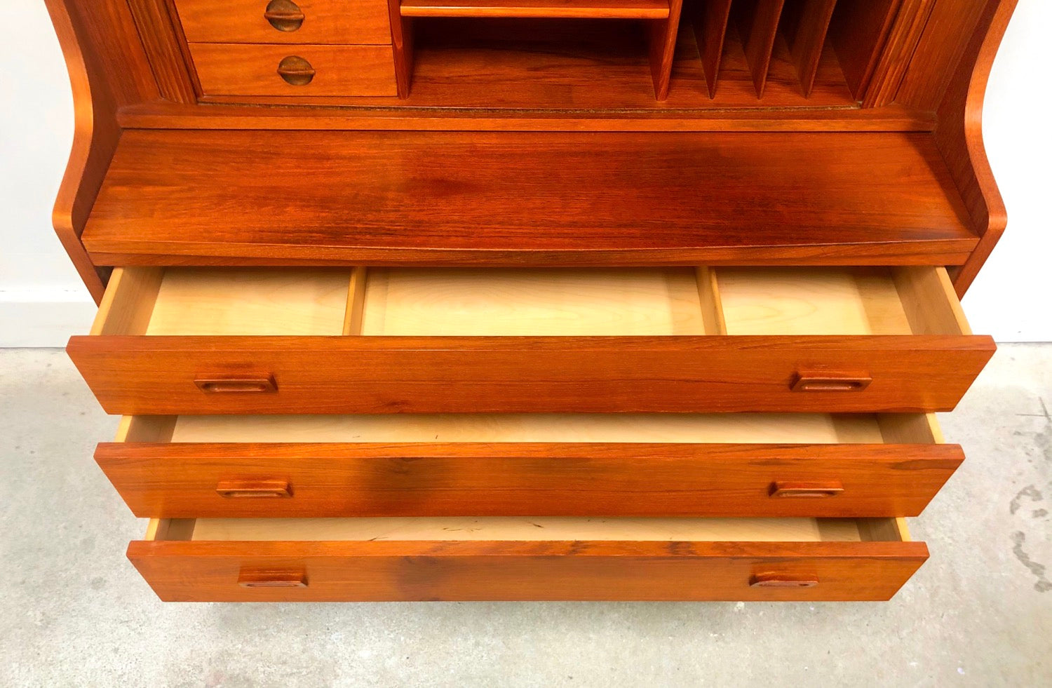 Mid-Century Danish Modern Teak Secretary Desk & Bookcase By BORNHOLMS image 6