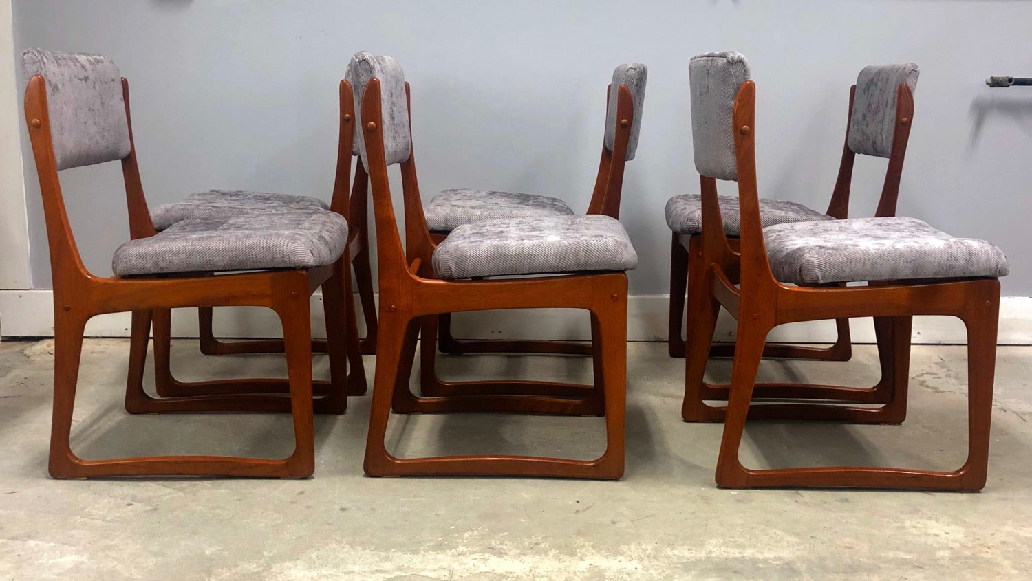 Set of 6 Danish Modern Sculptured Teak Dining Chairs image 4