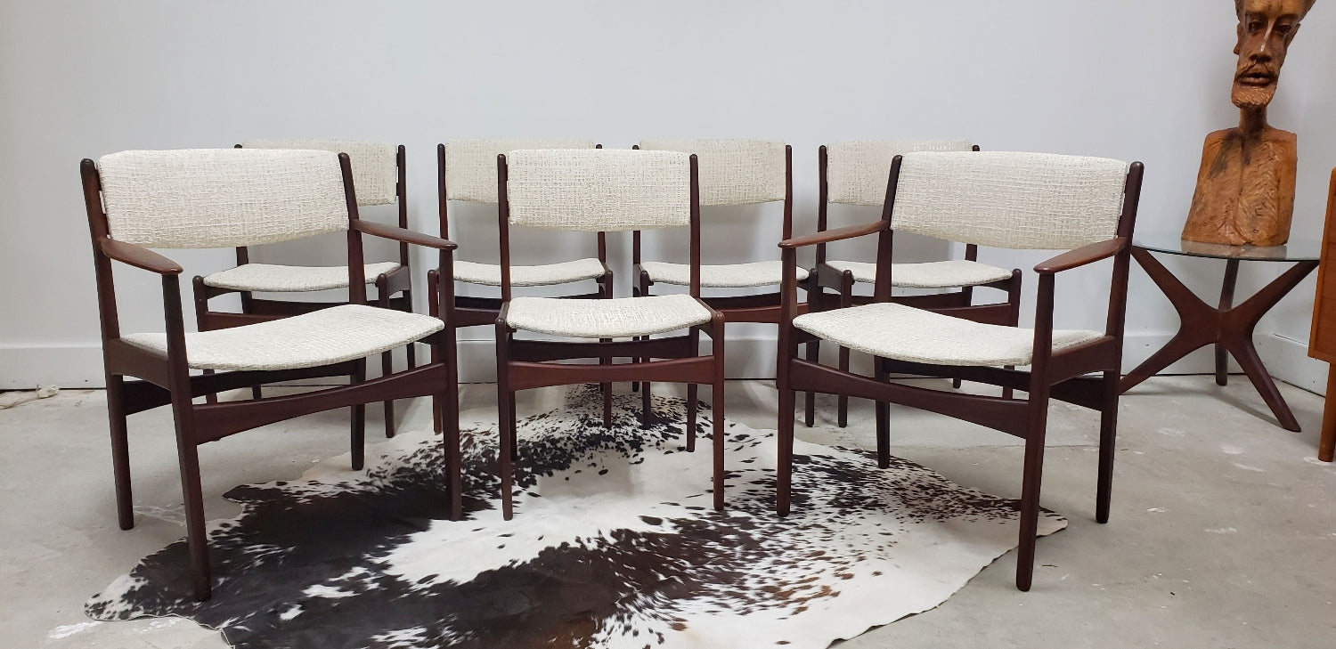 Set (7) Poul Volther Frem Rojle Dining Chairs Denmark c 1960 image 2