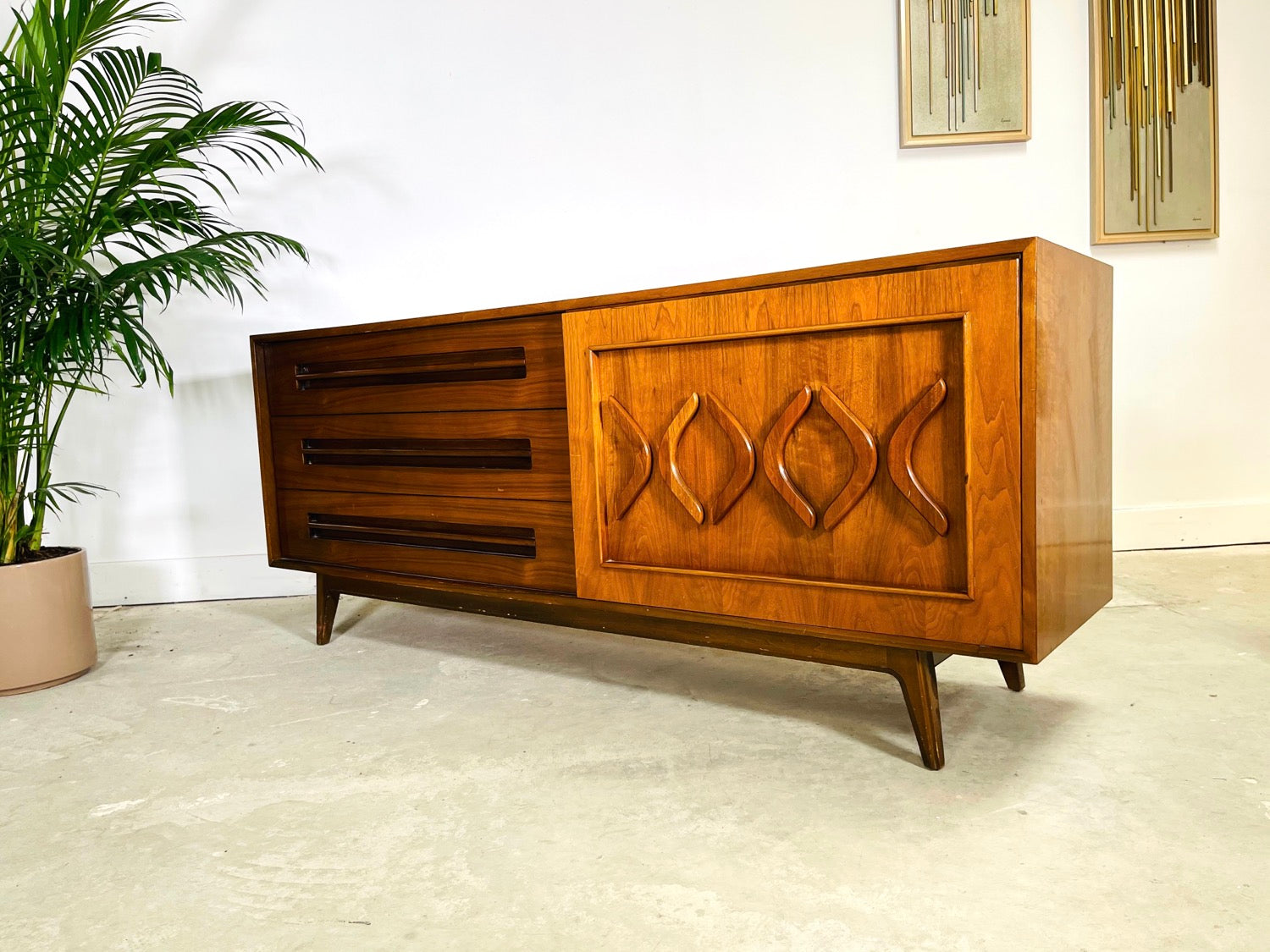Mid-Century Modern Walnut Dresser / Credenza by Young Furniture image 3