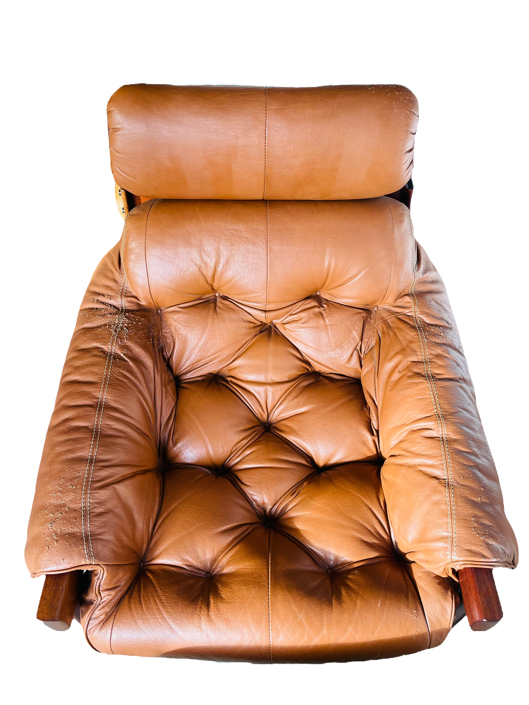 1970s Brazilian Rosewood Percival Lafer Leather Lounge Chair & Ottoman  image 13