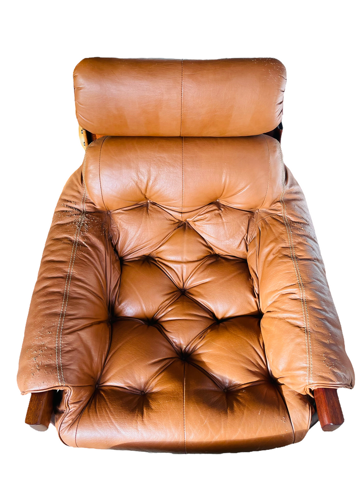 1970s Brazilian Rosewood Percival Lafer Leather Lounge Chair & Ottoman  image 13