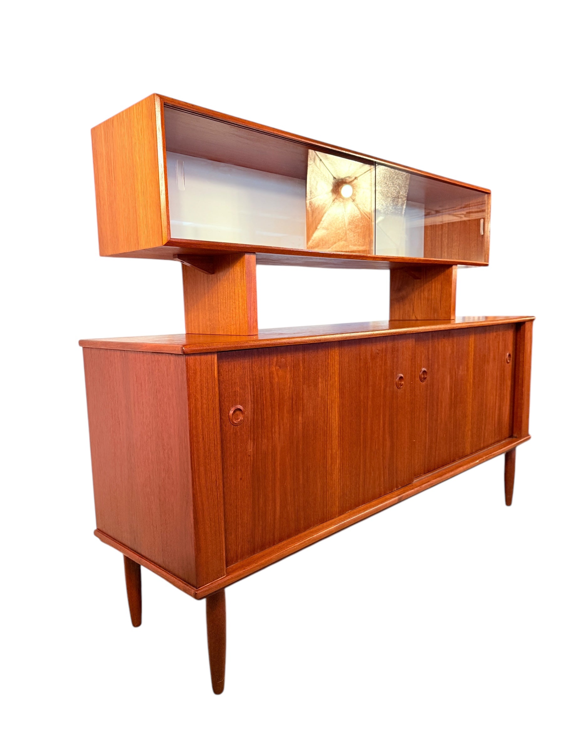 Mid-Century Modern Teak Sideboard + Hutch by R. Huber – 1960s image 0