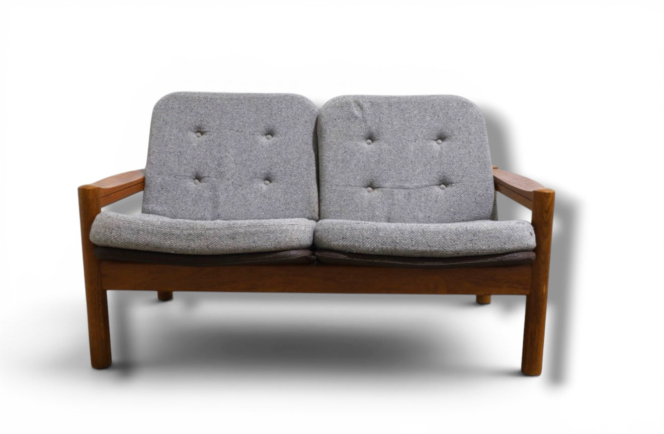 Mid-Century Modern Danish Teak Loveseat by Domino Møbler, Denmark