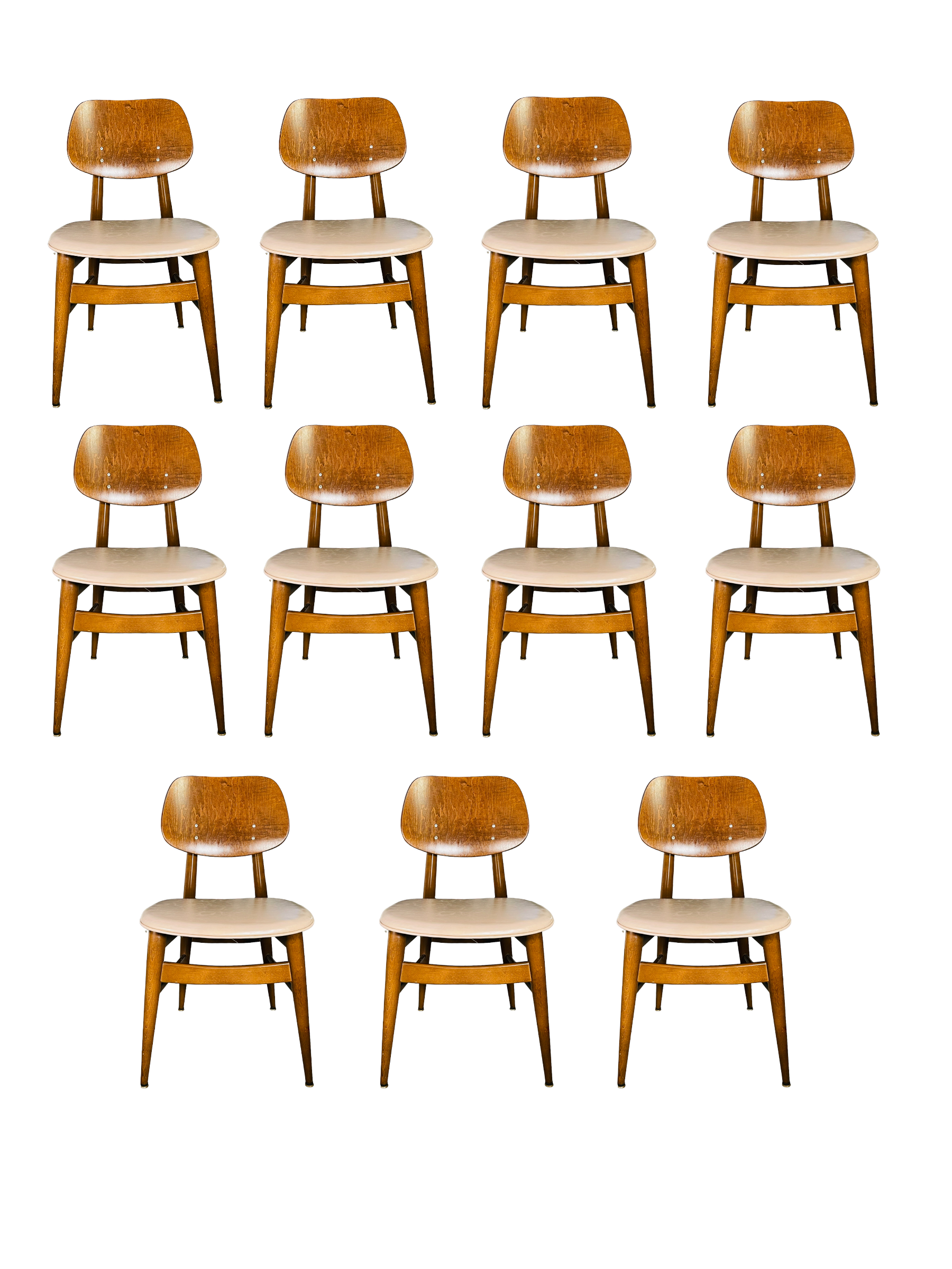 Set of 11 Walnut Chairs by Thonet  image 0