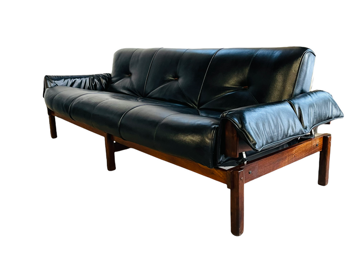 Percival Lafer Brasilian Rosewood Leather Sofa  image 2