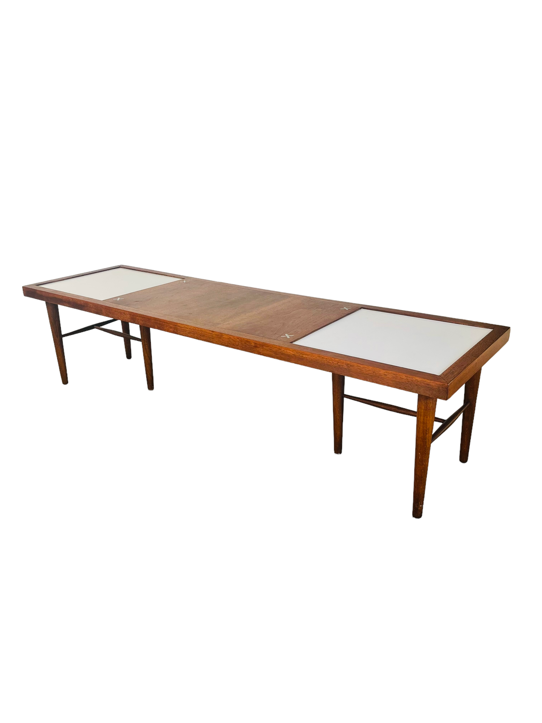 American Martinsville X-Inlaid Walnut & White Laminate Coffee Table image 0